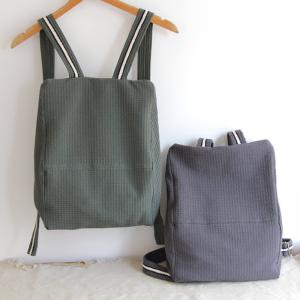 Japanese Style Cotton Linen Backpack Girlish Plain Bag for Woman