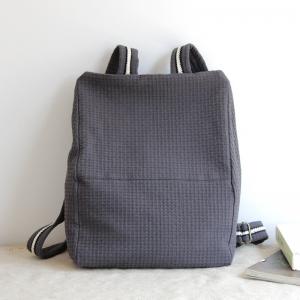 Preppy Style Cotton Linen Backpack Girlish Plain Bag for Woman