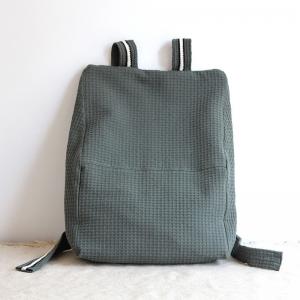 Preppy Style Cotton Linen Backpack Girlish Plain Bag for Woman