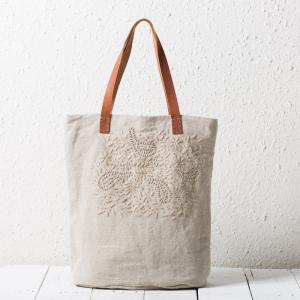 Vintage Manual Embroidered Bag Womans Cotton Linen Tote Bag