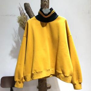 Turtleneck Oversized Sweatshirt Korean Cotton Hoodie for Woman