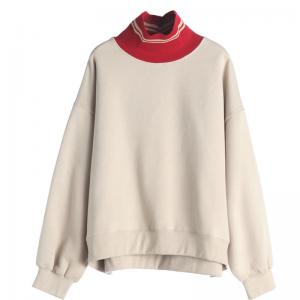 Turtleneck Oversized Sweatshirt Korean Cotton Hoodie for Woman