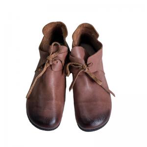 British Style Vintage Short Boots Soft Leather Flat Boots