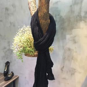 Korean Fashion Pleated Linen Plain Scarf Long Scarf For Woman