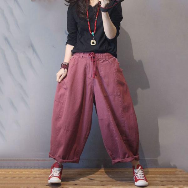 Street Fashion Cotton Harem Pants Womans Baggy Trousers