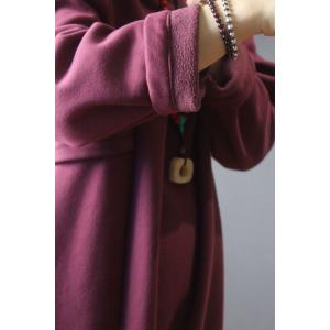 Casual Style Cotton Hoodie Dress Oversized Korean Dress