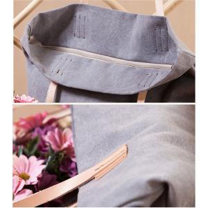 Cotton Linen Plain Shoulder Bag Womans Vintage Handbag