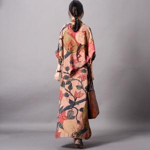 Elegant Printed Layering Shirt Dress Silk Designer Wrap Dress