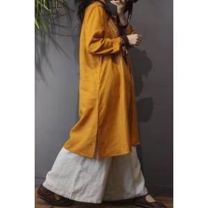 Linen Chinese Crane Embroidered Dress Vintage Knee-Length Dress