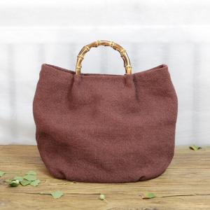 Cotton Linen Plain Handbag Versatile Shoulder Bag for Woman