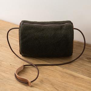 Casual Style Cotton Linen Barrel Bag Vintage Shoulder Bag