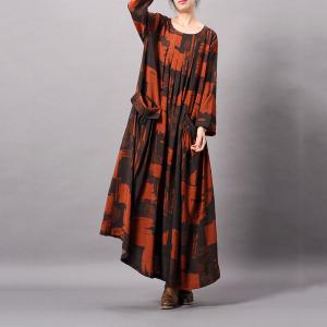 Color Blocks Loose Maxi Dress Vacation Silk Tent Dress