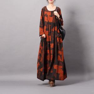 Color Blocks Loose Maxi Dress Vacation Silk Tent Dress