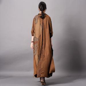 Button Down Silky Oversized Shirt Dress Printed Vintage Outerwear