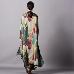 Asymmetrical Printed Silk Blouse with Tencel Palazzo Pants