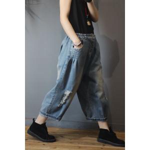 Korean Street Baggy Ripped Jeans Fashion Boyfriend Jeans for Woman