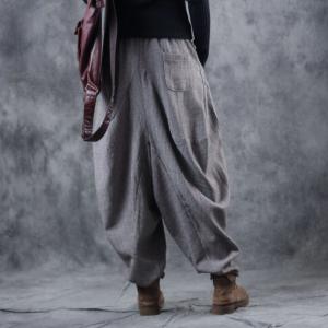 Pinstriped Wool Yoga Pants Fashion Genie Pants for Womam