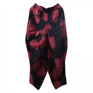 Leaf Patterns Baggy Fashion Harem Pants Cotton Resort Wear