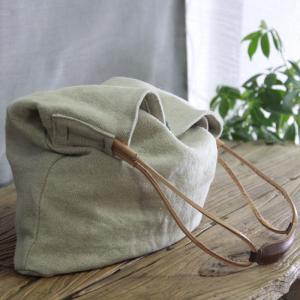 Special Buttons Cotton Linen Shoulder Bag Plain Tote Bag  for Woman