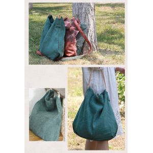 Special Buttons Cotton Linen Shoulder Bag Plain Tote Bag  for Woman