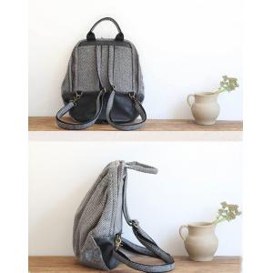 British Style Woolen Backpacks Plain Korean Handbag