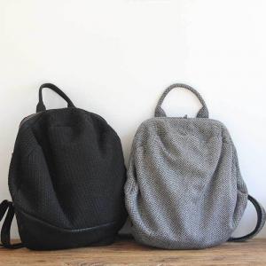 British Style Woolen Backpacks Plain Korean Handbag