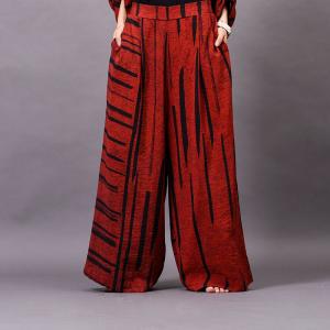 V-Neck Striped Asymmetrical Oversized Shirt with Silky Wide Leg Pants