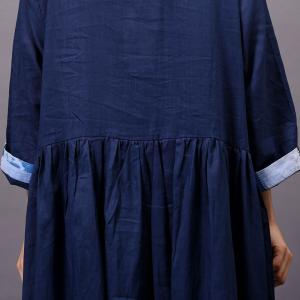 Organic Ramie Patchwork Oversized Shirt Dress Designer Wrap Dress