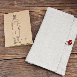 Agate Button Cotton Linen Clutch Bag Vintage Plain Bag