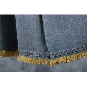 Street Fashion Wide Leg Jeans Fringed Edges Ripped Jeans