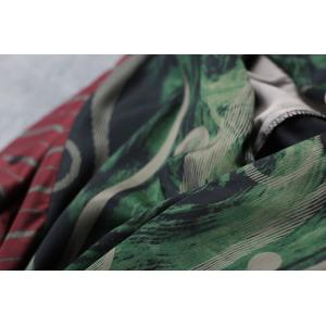 Vintage Printed Wrapped Maxi Dress Long Sleeve Silk Dress