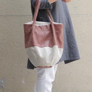 Linen Splicing Bucket Bag Fashion Womans Handbag