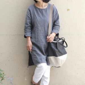 Linen Splicing Bucket Bag Fashion Womans Handbag