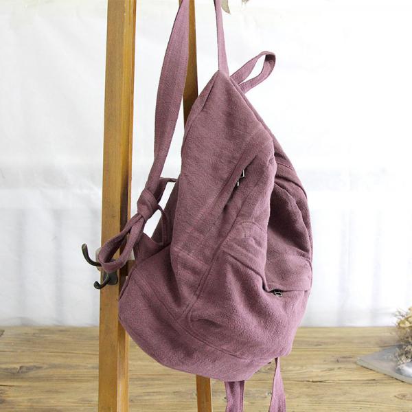 Preppy Style Ramie Backpacks Casual Korean Bag