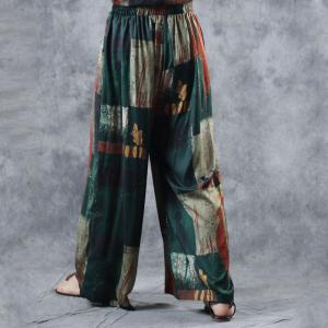 Comfy Silky Oversized T-shirt with Artistic Printed Wide Leg Trousers