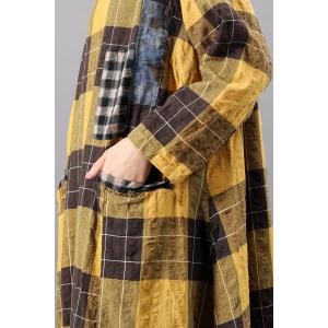 Classical Loose Plaid Dress Patchwork Long Summer Dress