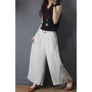 Spring Fashion Minimalist Pants Flax Vintage Palazzo Pants