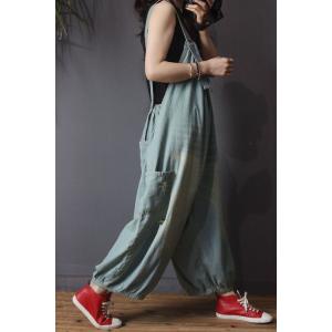 Comfy Style Backless Flared Overalls Plus Size Distressed Jean Jumpsuits