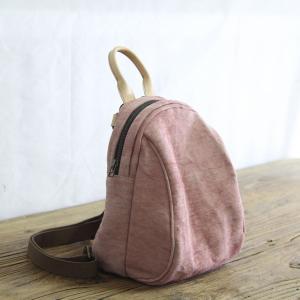 Korean Style Cotton Linen Handbag Small Backpack for Woman