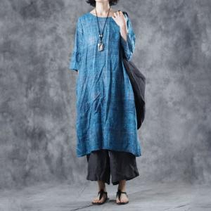 Flare Sleeve Blue Short Dress Cozy Casual  Resort Wear
