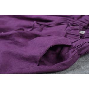 Loose-Fitting Linen Purple Pants Womans Baggy Cozy Wear