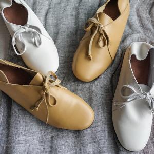 Super Comfortable Leather Flats Vintage Womans Oxford Shoes