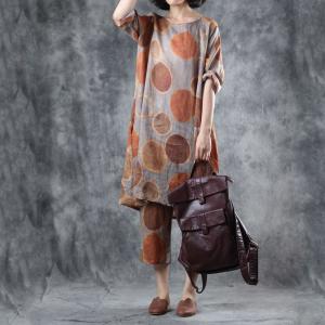 Classical Polka Dot Loose Tunic with Casual Copped Pants