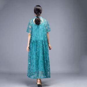 High-End Jacquard Lace Dress High-Waisted Beautiful Shirt Dress with A Long Camisole