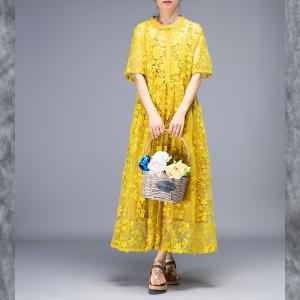 High-End Jacquard Lace Dress High-Waisted Beautiful Shirt Dress with A Long Camisole