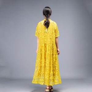 High-End Jacquard Lace Dress High-Waisted Beautiful Shirt Dress with A Long Camisole