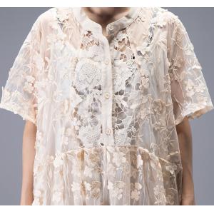 High-End Jacquard Lace Dress High-Waisted Beautiful Shirt Dress with A Long Camisole