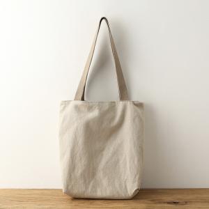Simple Design Cotton Linen Bucket Bag Womans Casual Drawstring Bag