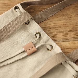 Simple Design Cotton Linen Bucket Bag Womans Casual Drawstring Bag