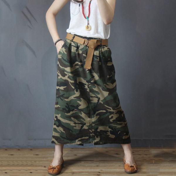 Street Fashion Camouflage Skirt Fashion A-Line Skirt for Woman